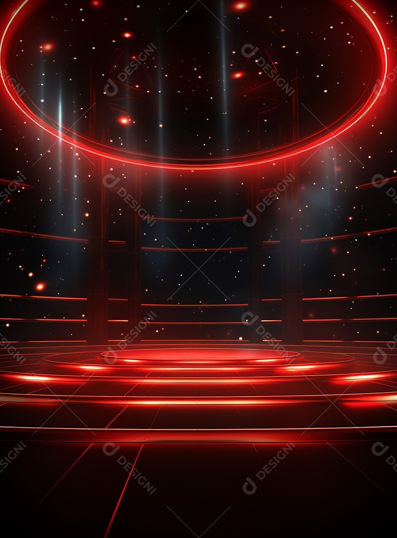 Plano de fundo com iluminação de holofotes vermelhos