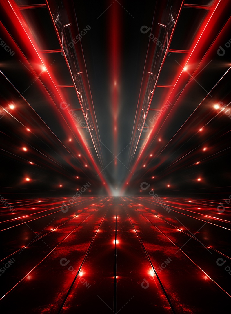 Plano de fundo com iluminação de holofotes vermelhos