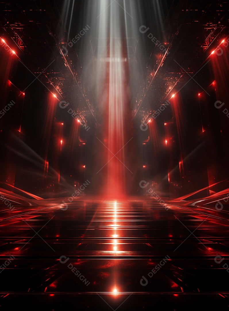 Plano de fundo com iluminação de holofotes vermelhos