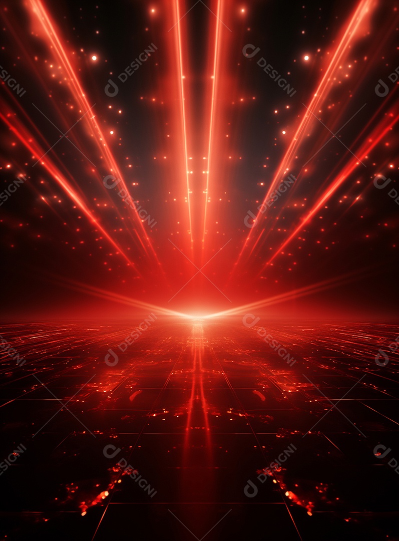 Plano de fundo com iluminação de holofotes vermelhos
