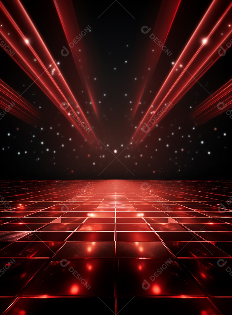 Plano de fundo com iluminação de holofotes vermelhos