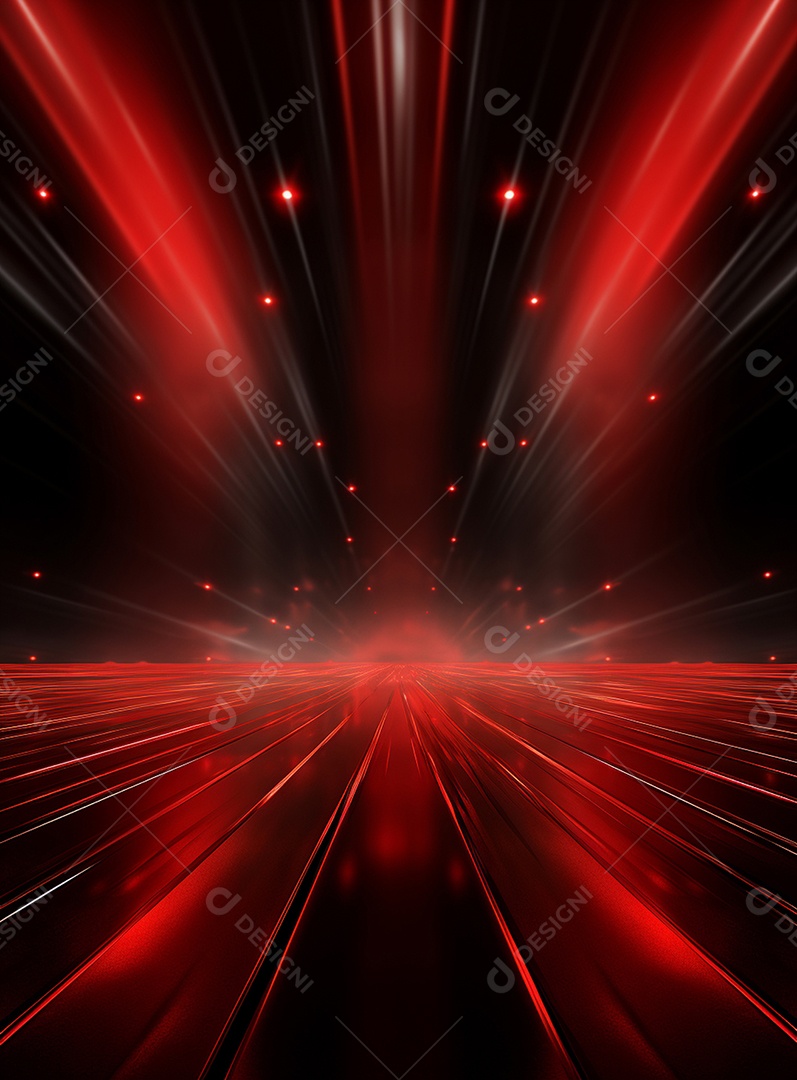 Plano de fundo com iluminação de holofotes vermelhos