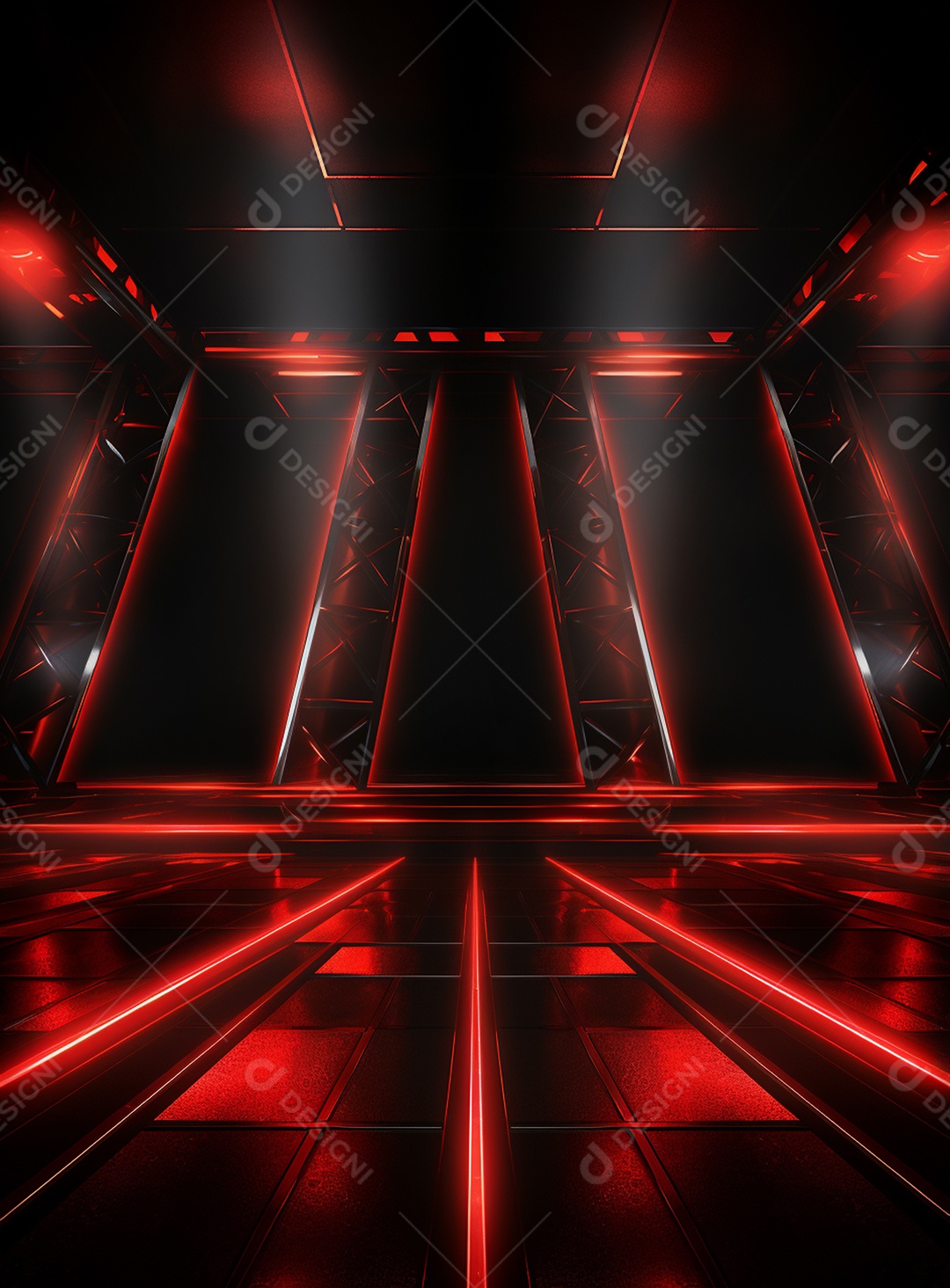 Plano de fundo com iluminação de holofotes vermelhos