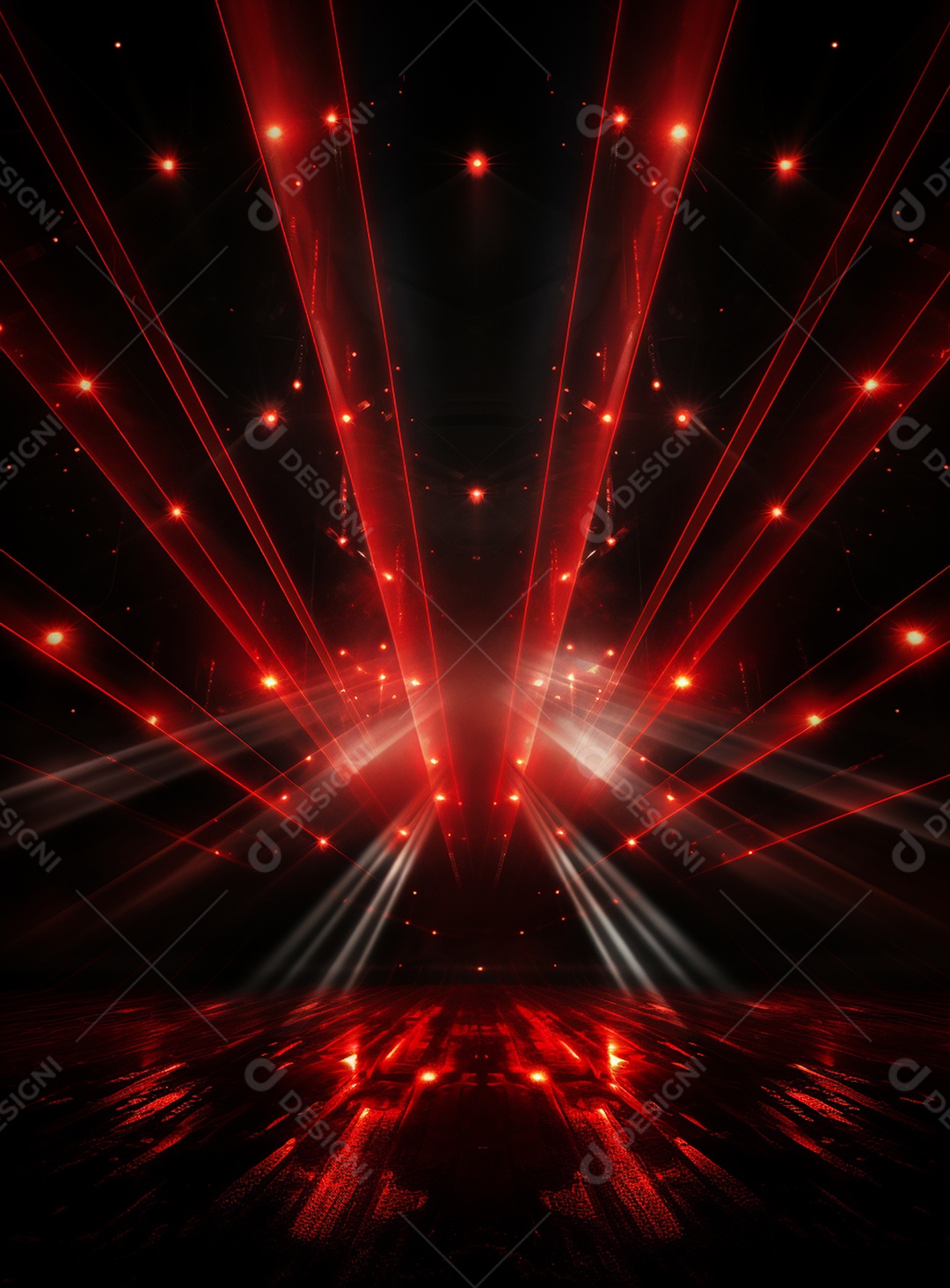 Plano de fundo com iluminação de holofotes vermelhos