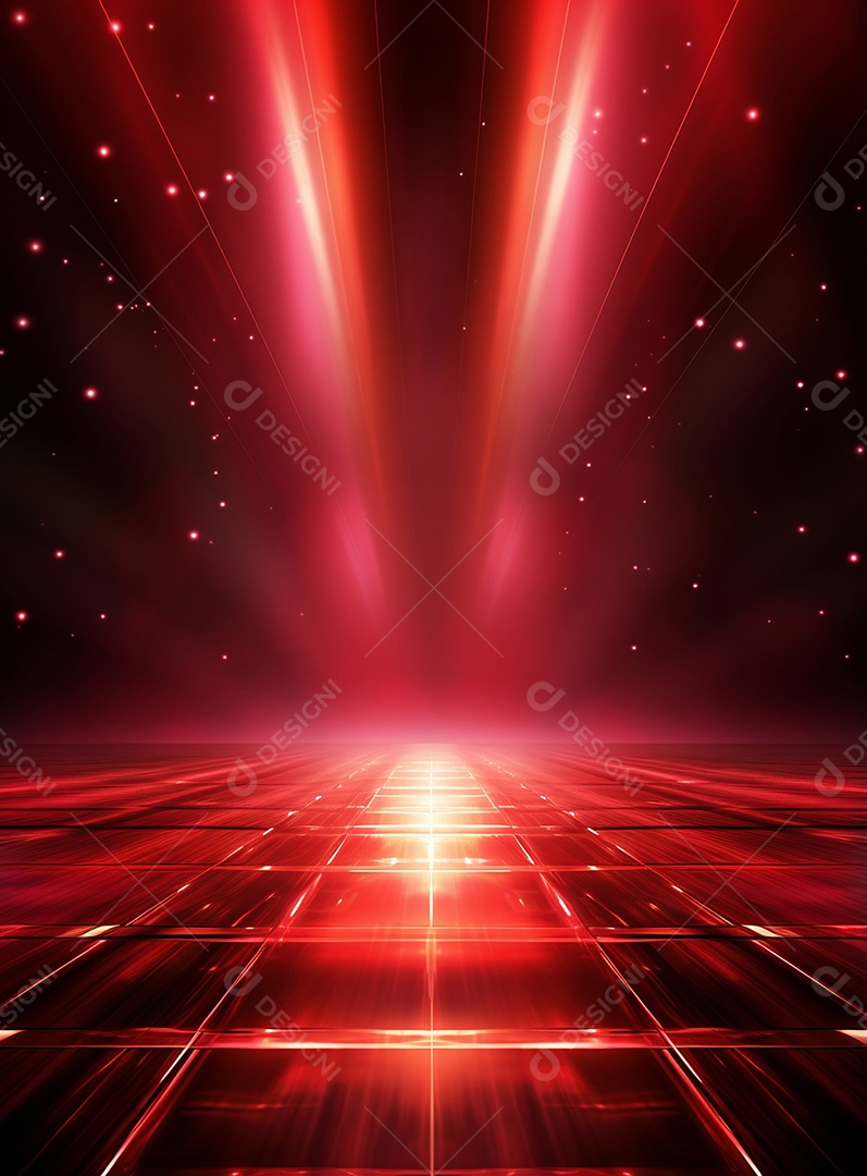 Plano de fundo com iluminação de holofotes vermelhos