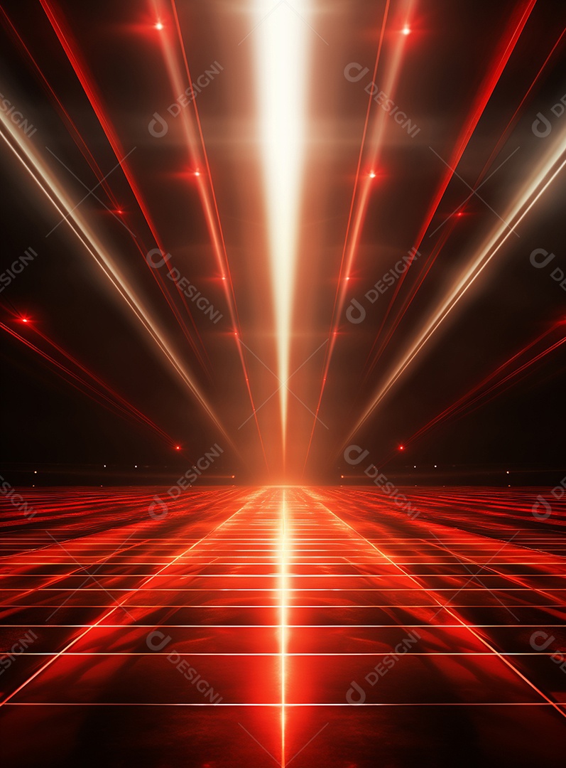 Plano de fundo com iluminação de holofotes vermelhos