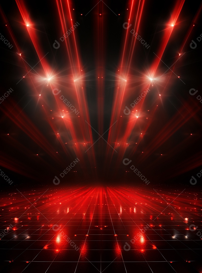 Plano de fundo com iluminação de holofotes vermelhos