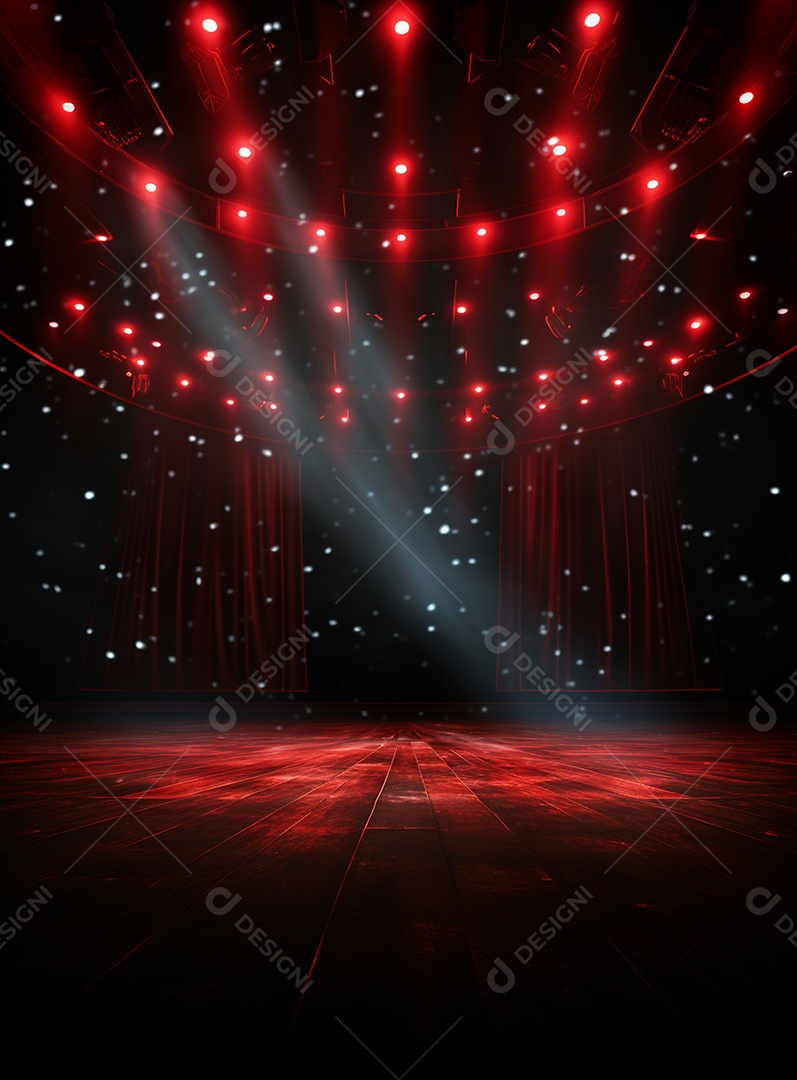 Plano de fundo com iluminação de holofotes vermelhos