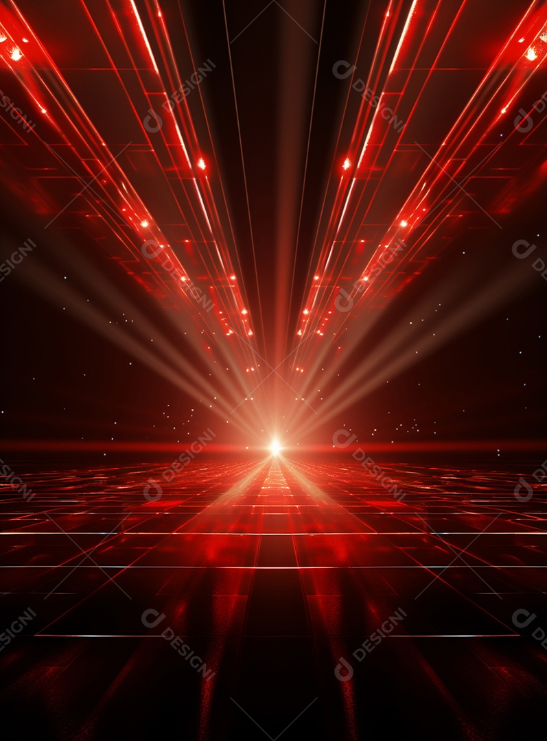 Plano de fundo com iluminação de holofotes vermelhos