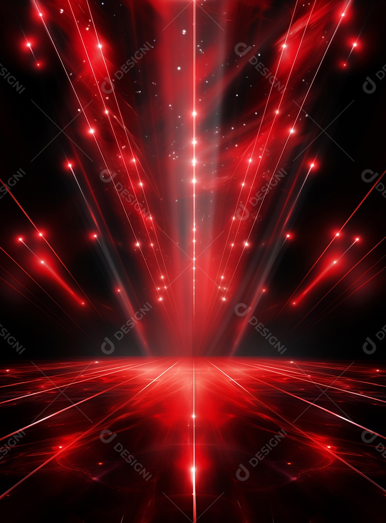 Plano de fundo com iluminação de holofotes vermelhos