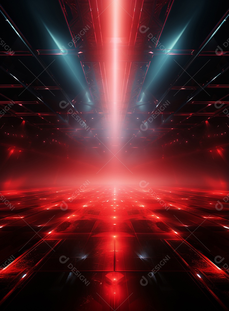 Plano de fundo com iluminação de holofotes vermelhos