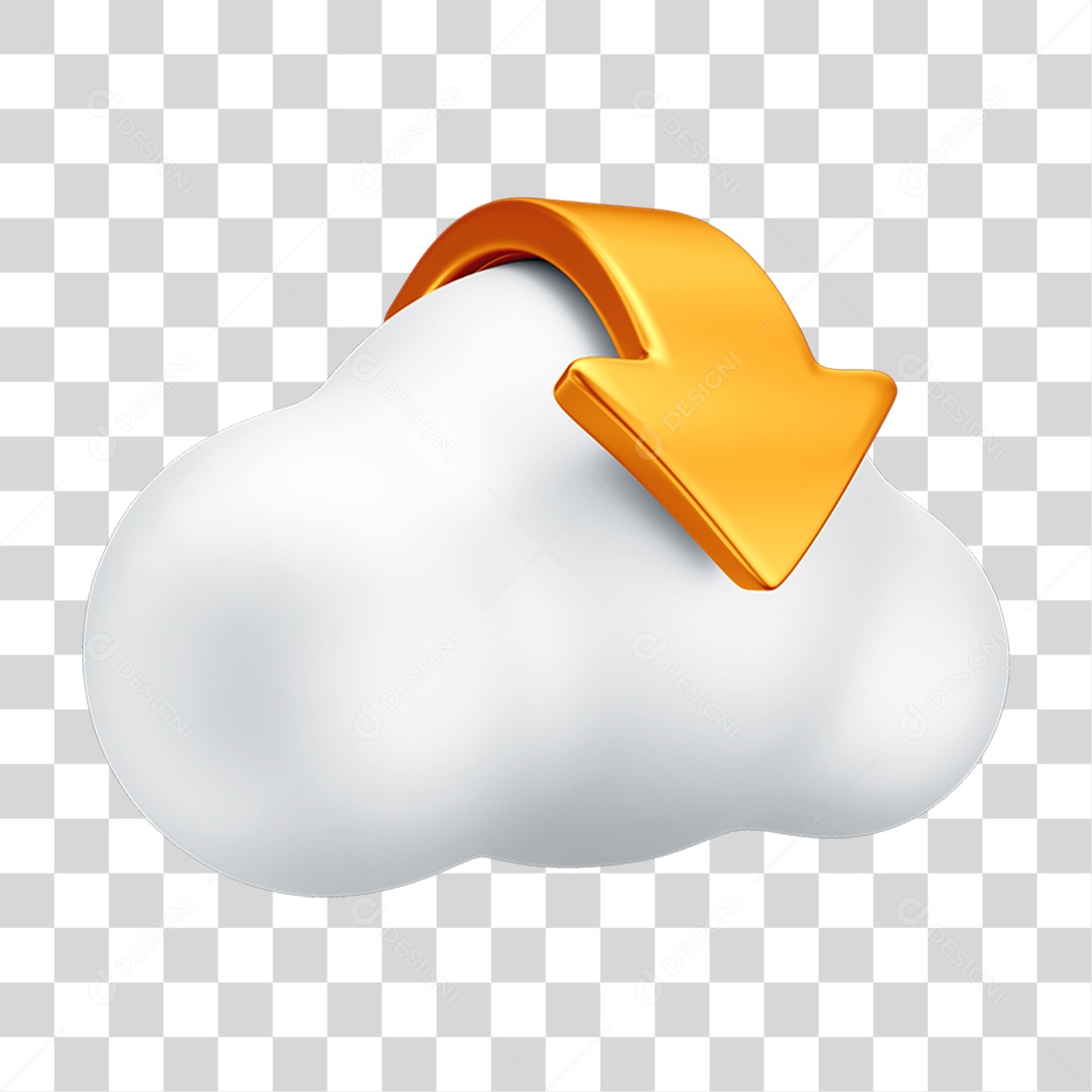 Nuvem com Seta PNG Transparente