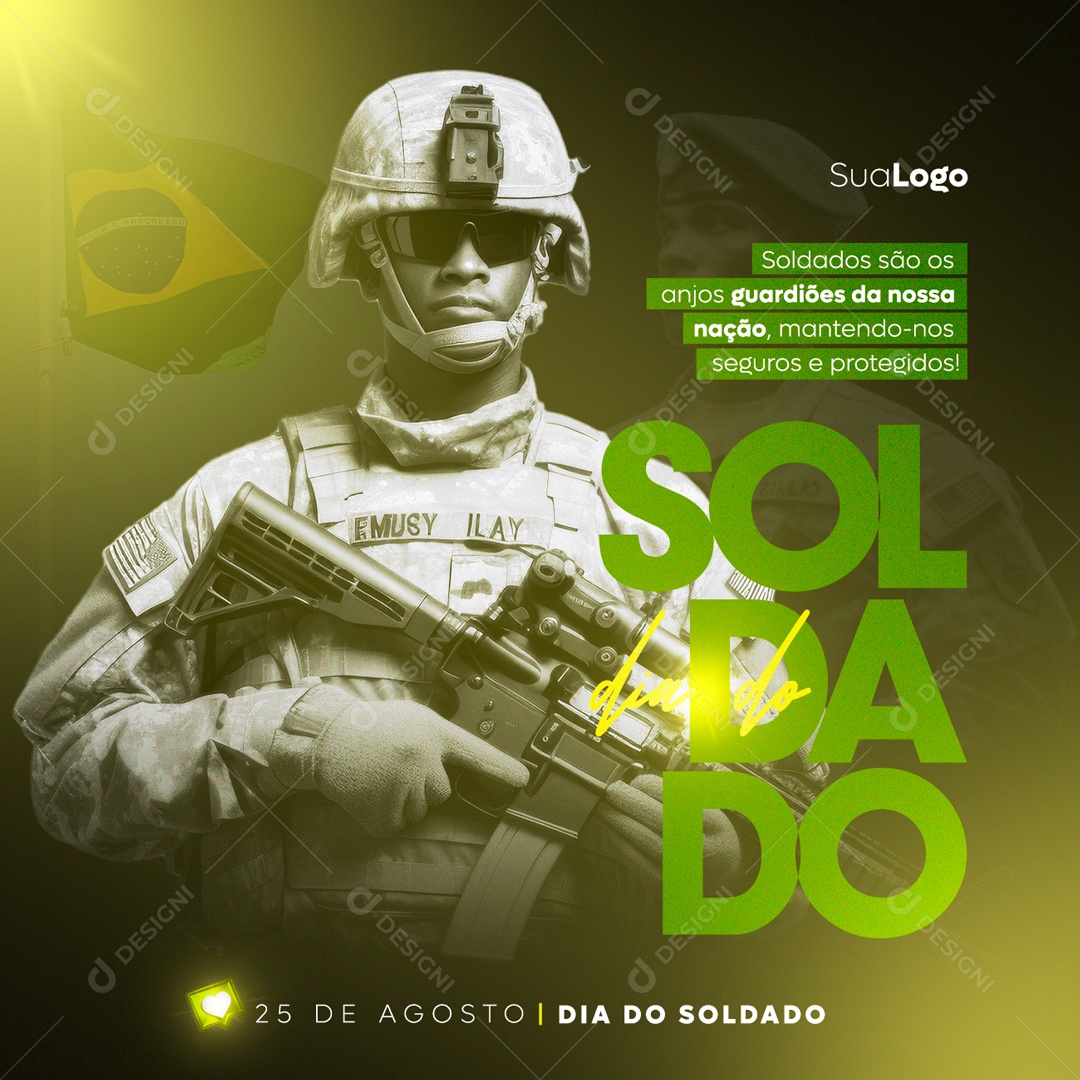 Guardiões Da Nossa Nação Dia Do Soldado Social Media PSD Editável