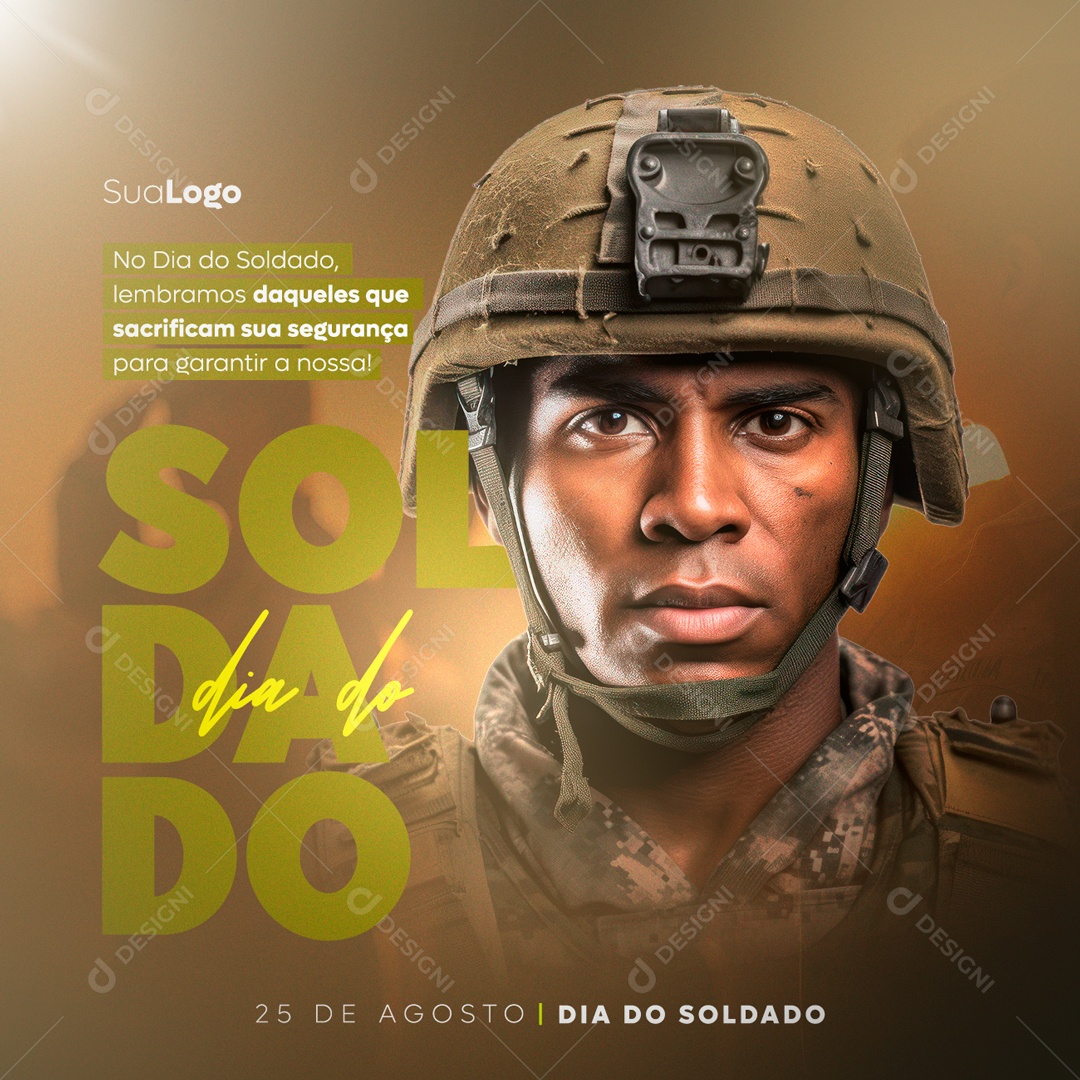 Dia Do Soldado 25 De Agosto Social Media PSD Editável