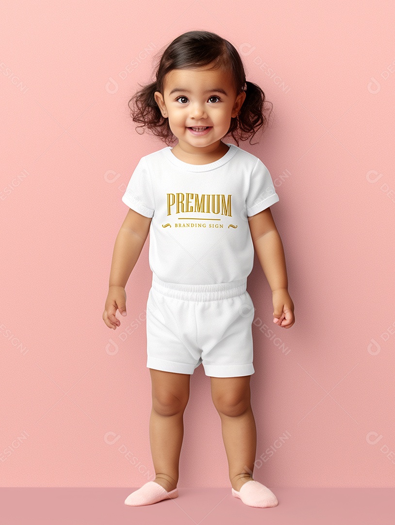 Mockup Blusa Feminina de Bebê PSD Editável