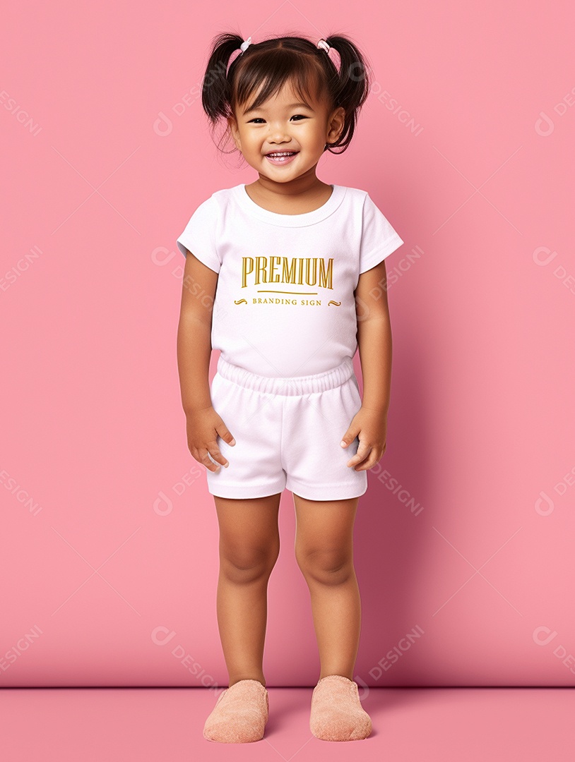 Mockup Blusa Feminina de Bebê PSD Editável
