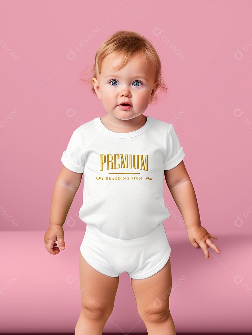 Mockup Blusa Feminina de Bebê PSD Editável