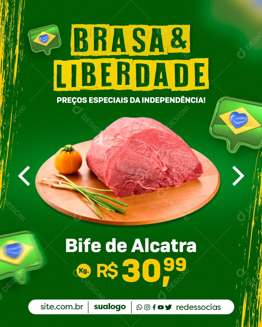 Brasa e Liberdade Preços Da Independência Social Media PSD Editável