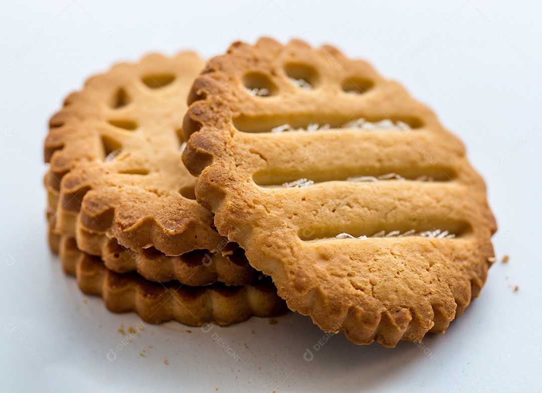 Biscoitos De Manteiga Em Fundo Branco