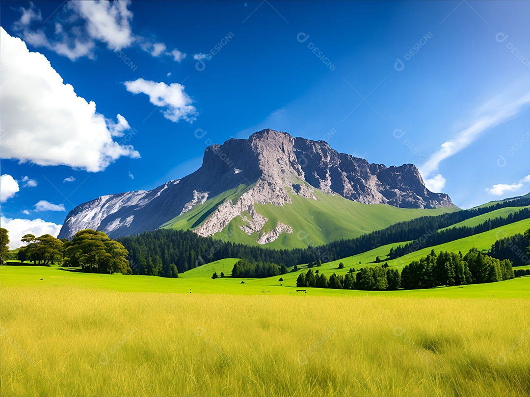 Paisagem padrão cercado por montanhas