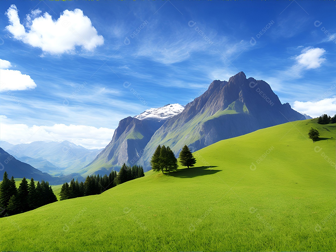 Paisagem padrão cercado por montanhas