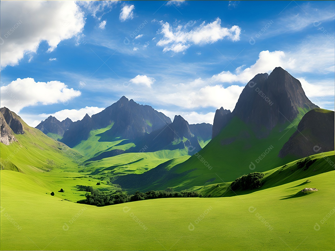 Paisagem padrão cercado por montanhas