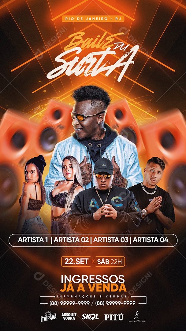 Flyer Story Baile Du Surta Social Media PSD Editável