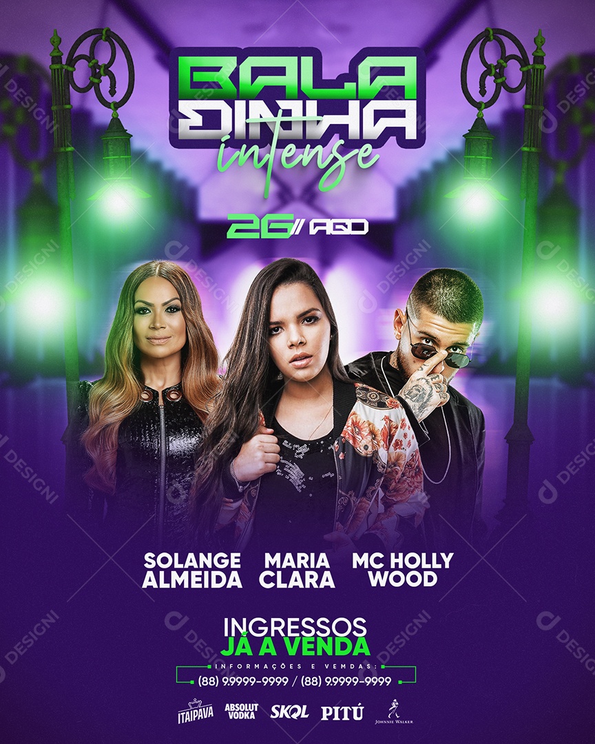 Social Media Flyer Feed Baladinha Intense PSD Editável