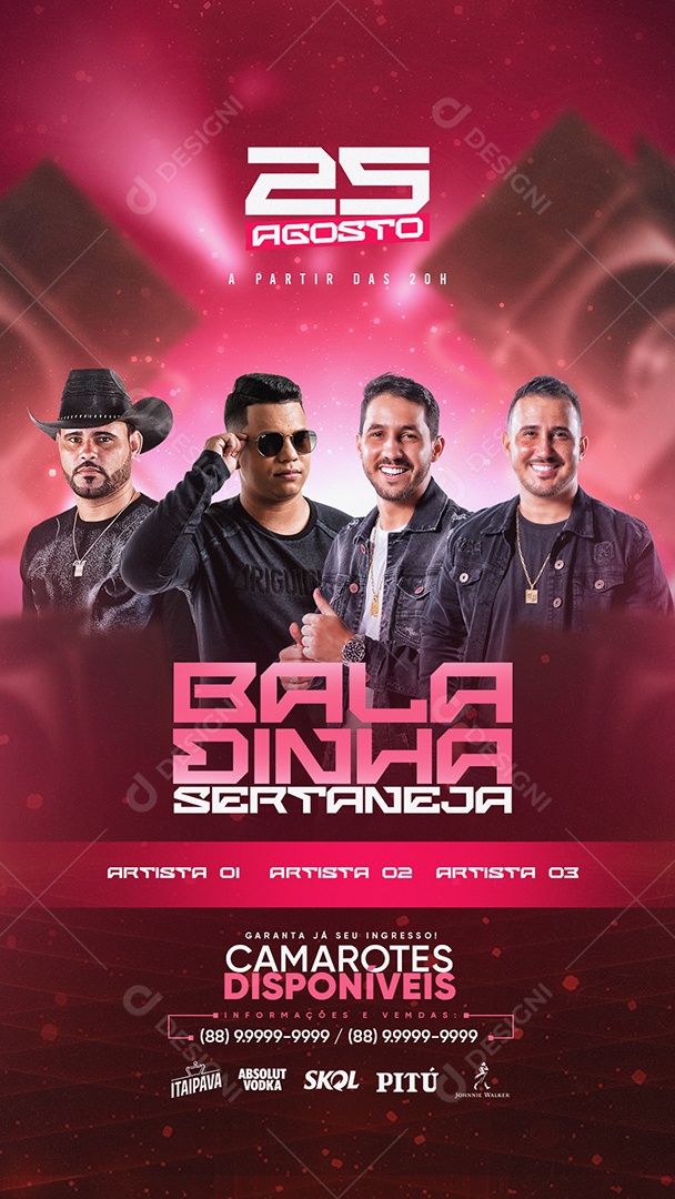 Social Media Flyer Story Baladinha Sertaneja PSD Editável