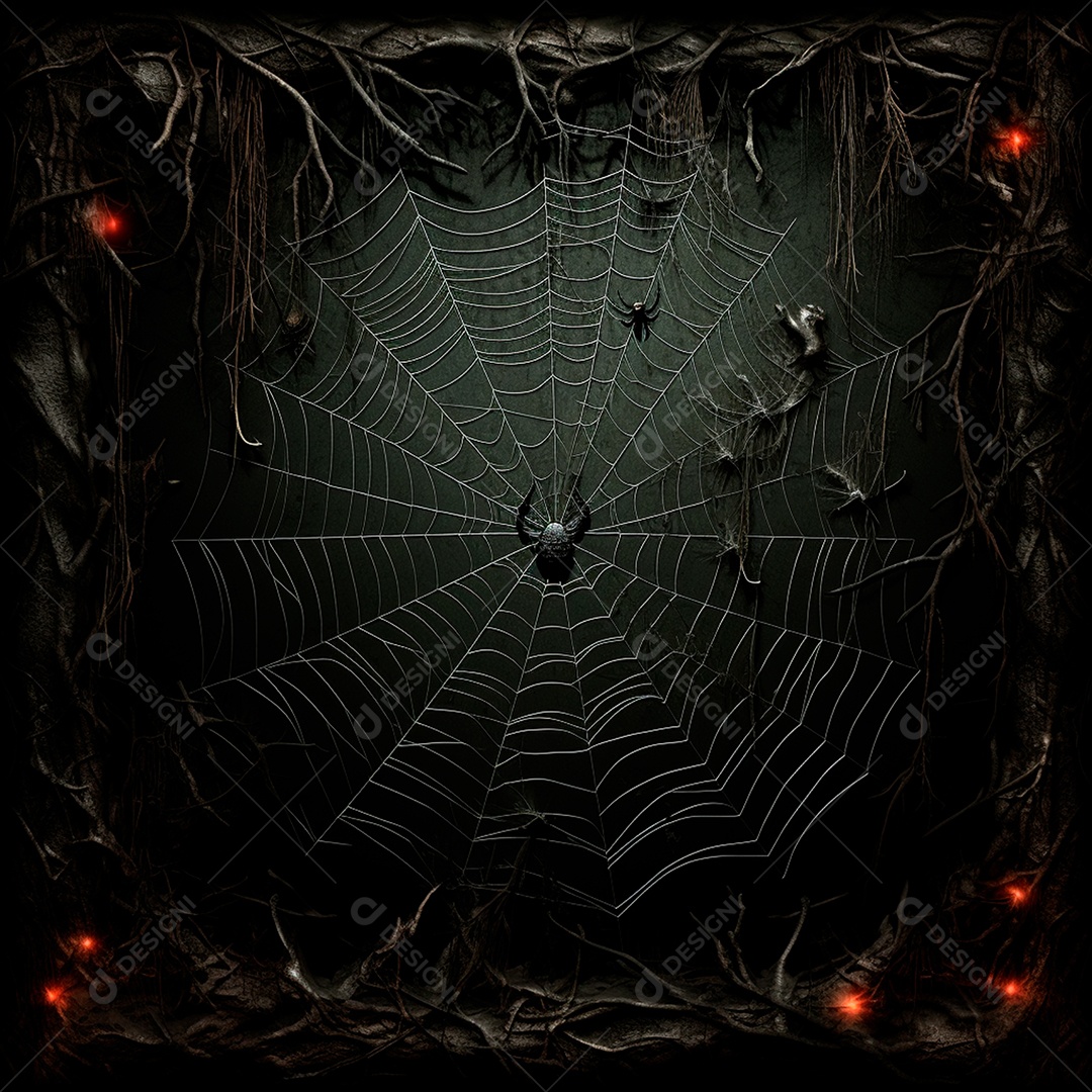 Teia de aranha translúcida transparente estilo halloween