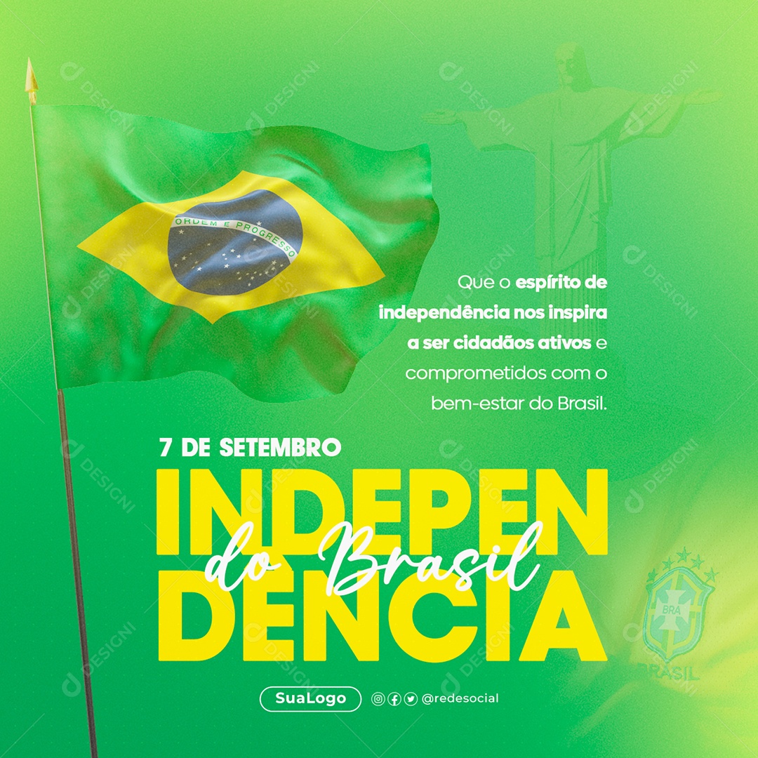 Social Media 7 De Setembro Independência Do Brasil PSD Editável