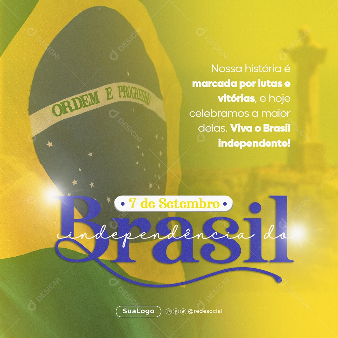 Social Media Viva o Brasil Independente 7 De Setembro PSD Editável