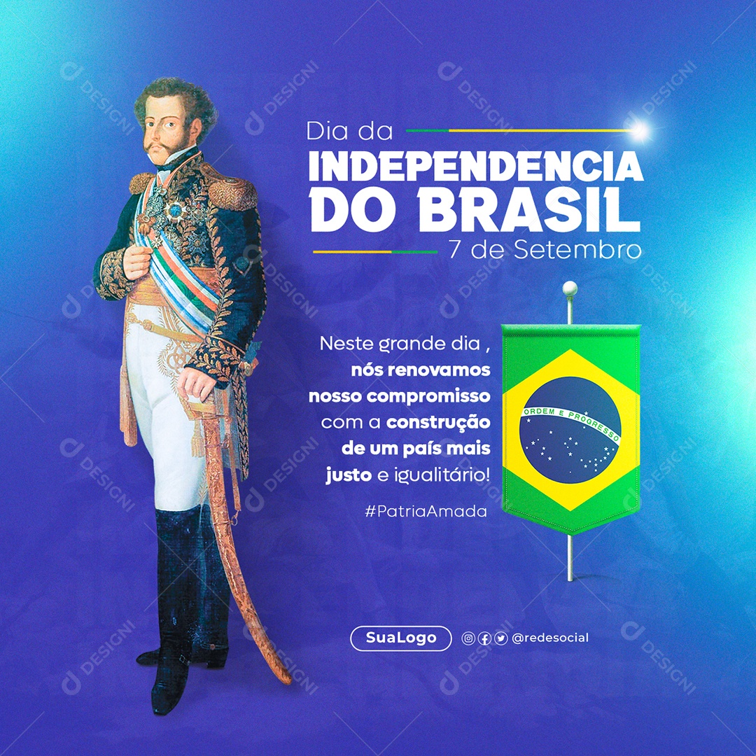 Social Media País Mais Justos Independência Do Brasil PSD Editável