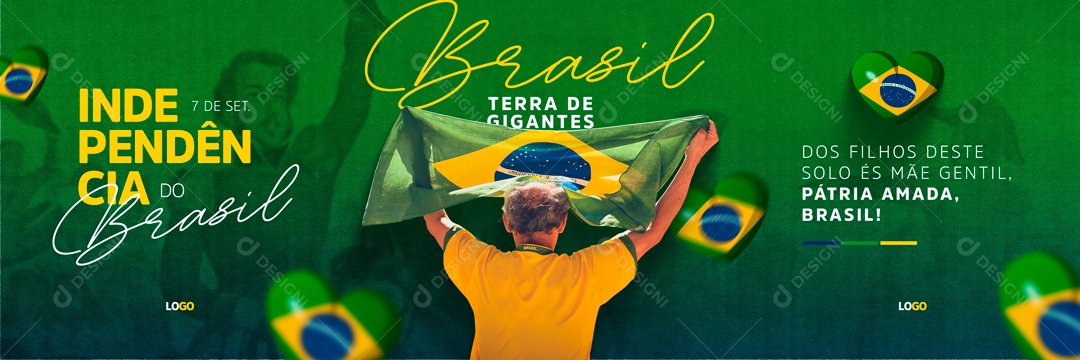 Banner Independência Do Brasil Terra De Gigantes Social Media PSD Editável