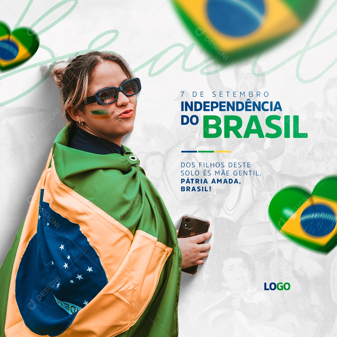 Social Media 7 De Setembro Independência Do Brasil PSD Editável
