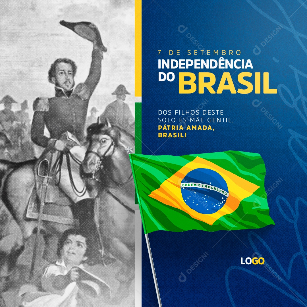 Social Media 7 De Setembro Independência Do Brasil PSD Editável