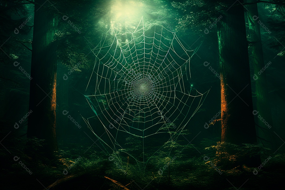 Teia de aranha translúcida transparente estilo halloween