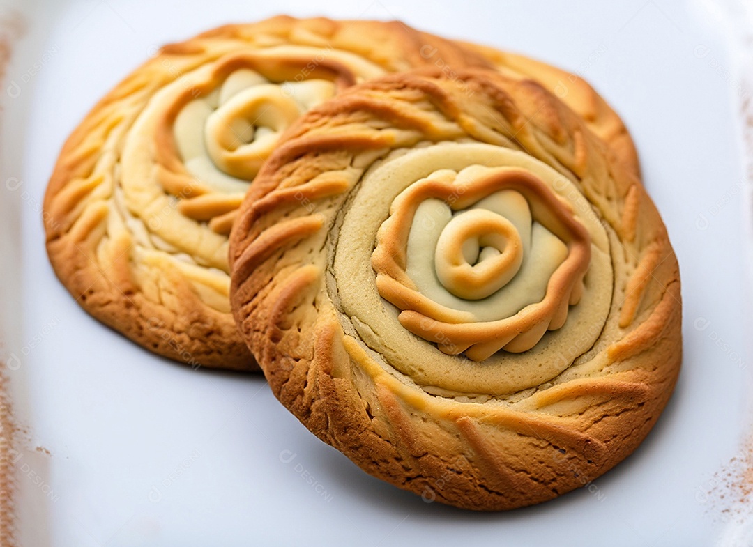 Biscoitos De Manteiga Em Fundo Branco