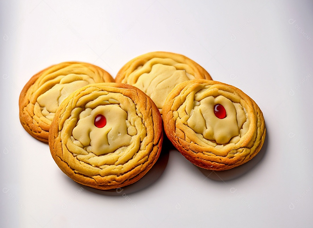 Biscoitos De Manteiga Em Fundo Branco