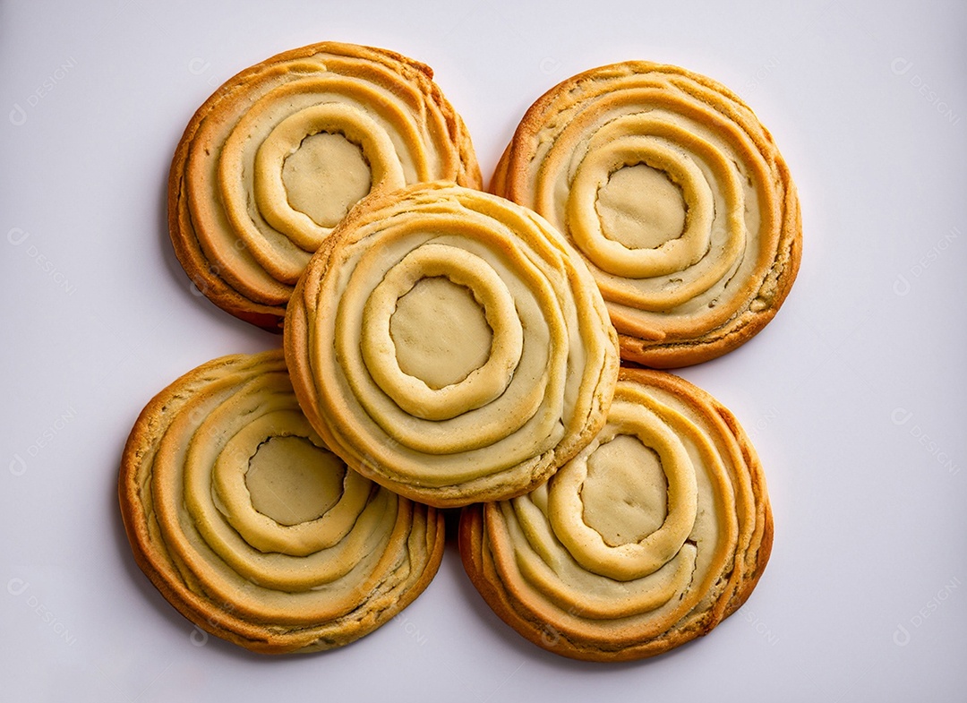 Biscoitos De Manteiga Em Fundo Branco