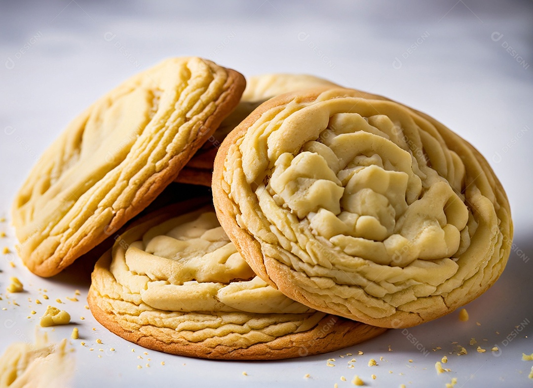 Biscoitos De Manteiga Em Fundo Branco