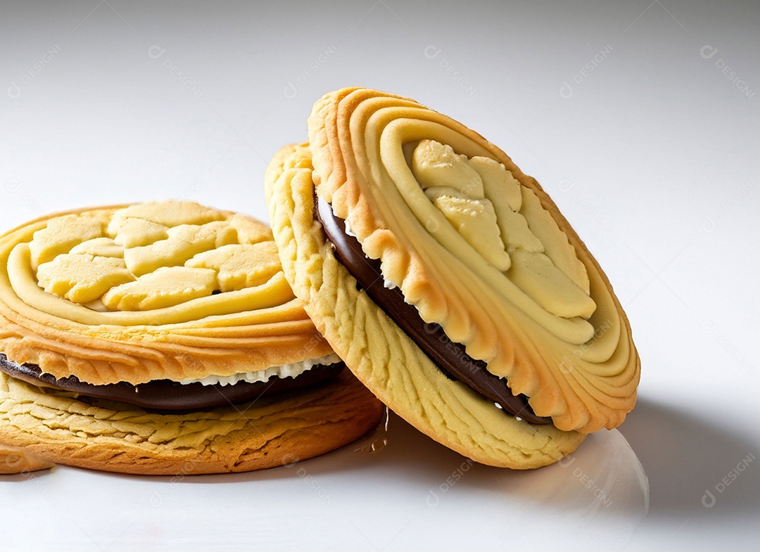 Biscoitos De Manteiga Em Fundo Branco