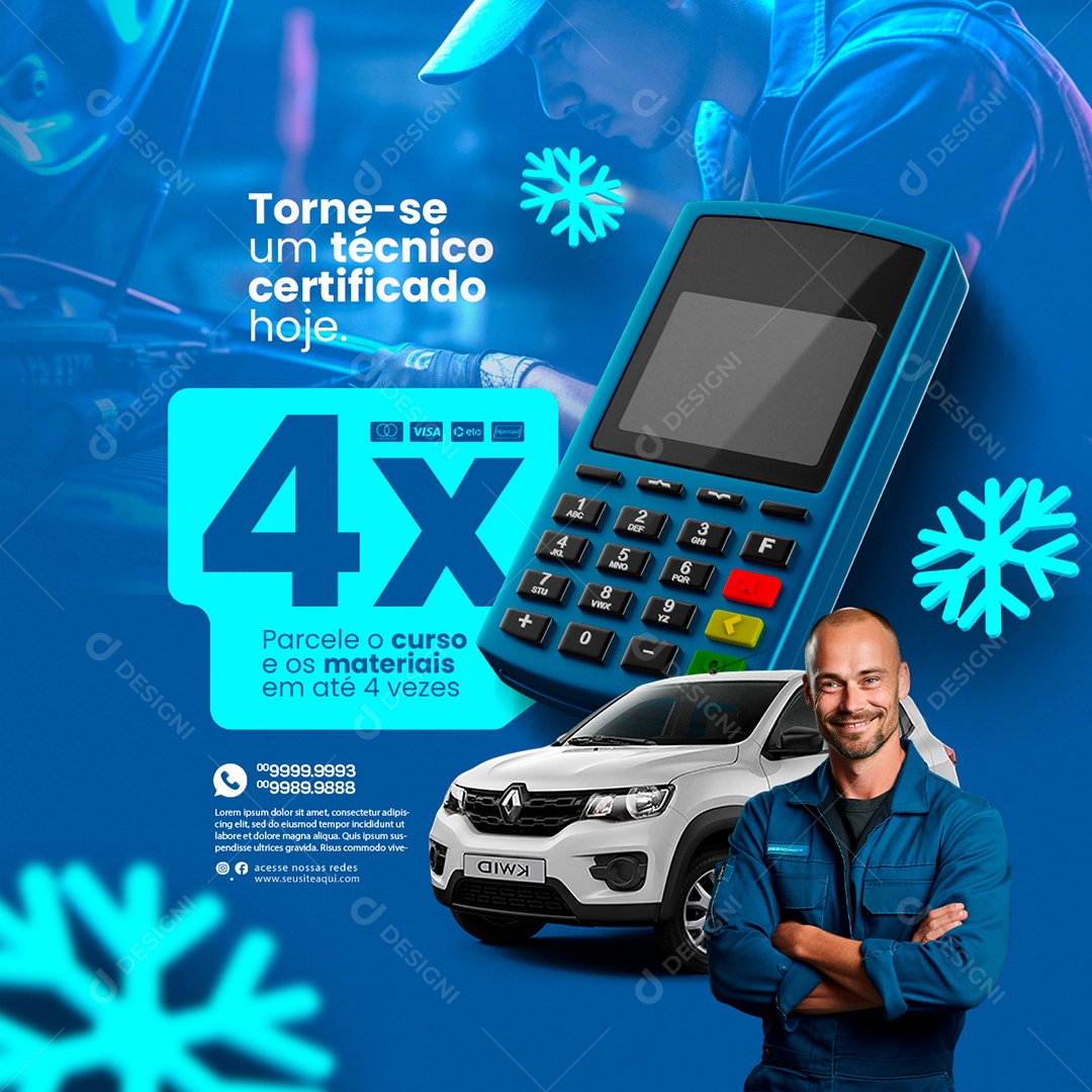 Curso Ar Condicionado Torne-se Um Técnico Certificado Hoje Parcele o Curso Social Media PSD Editável