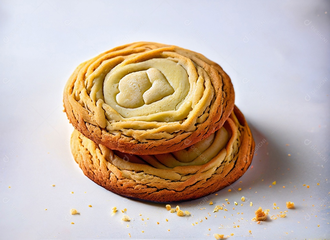 Biscoitos De Manteiga Em Fundo Branco