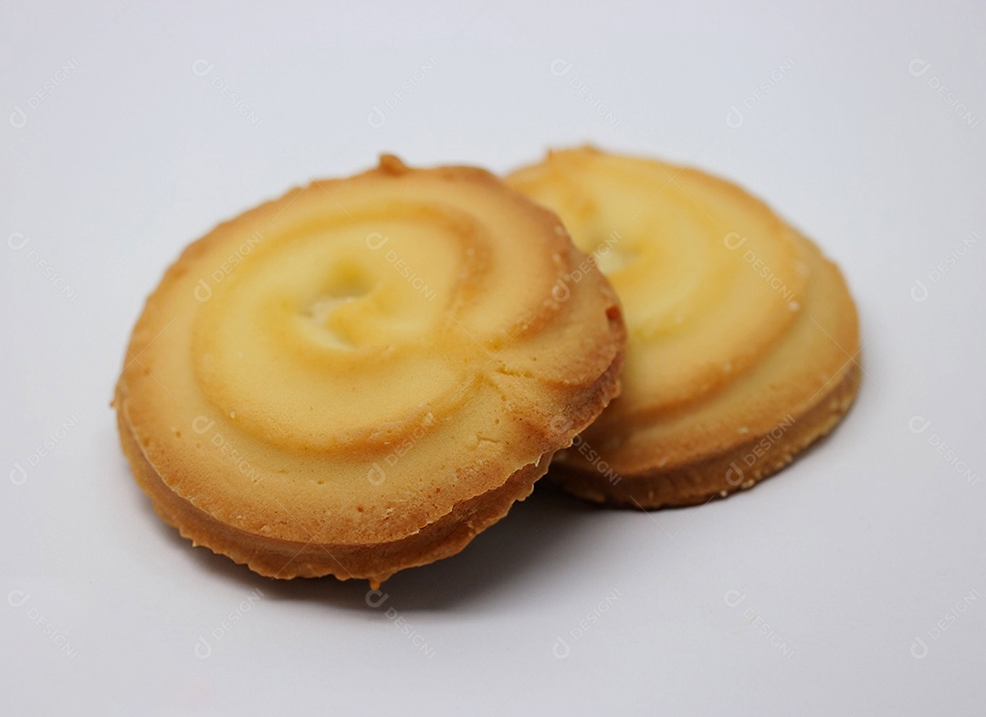 Biscoitos De Manteiga Em Fundo Branco