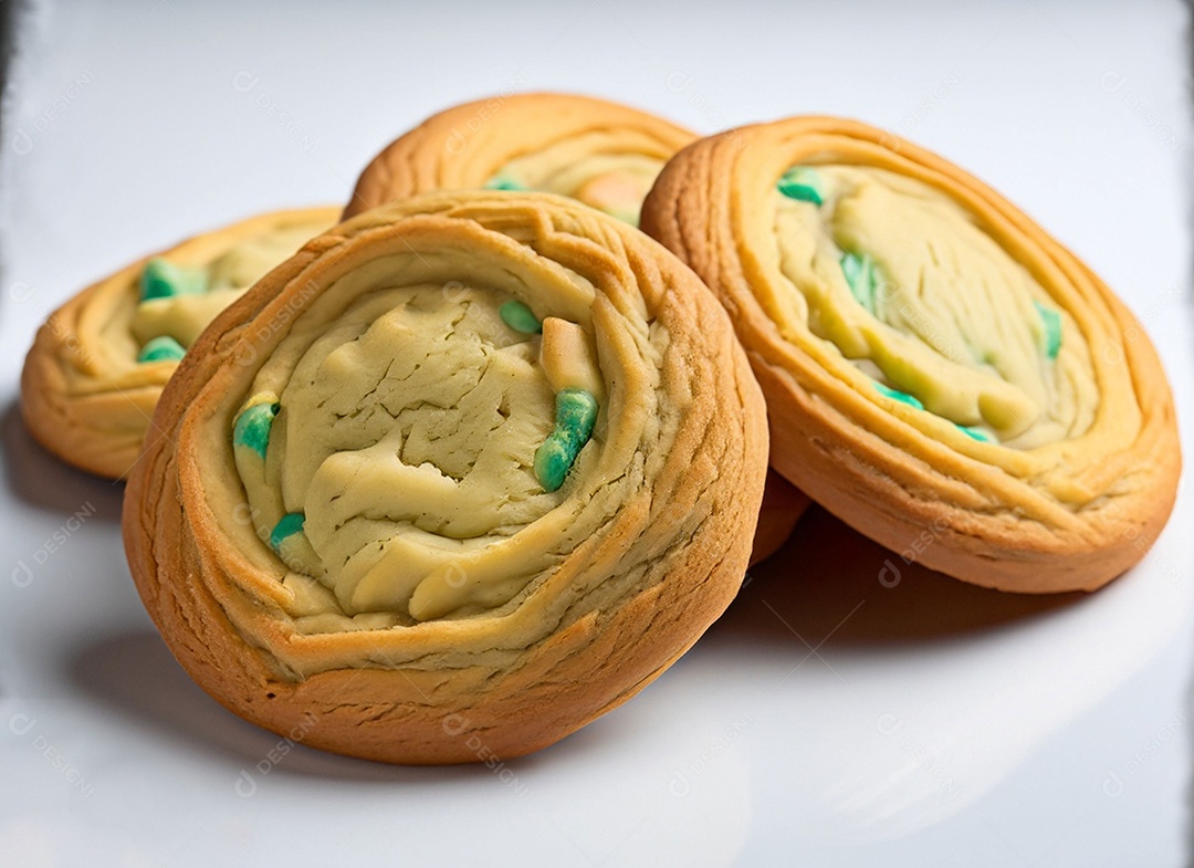 Biscoitos De Manteiga Em Fundo Branco