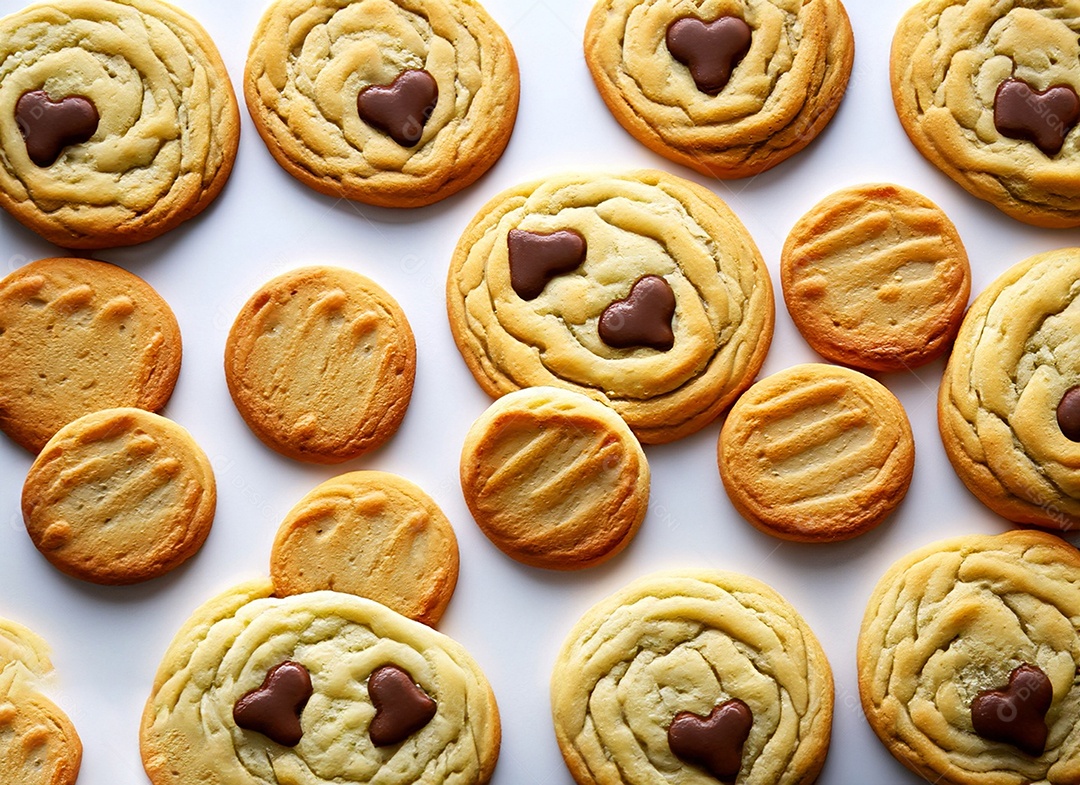 Biscoitos De Manteiga Em Fundo Branco