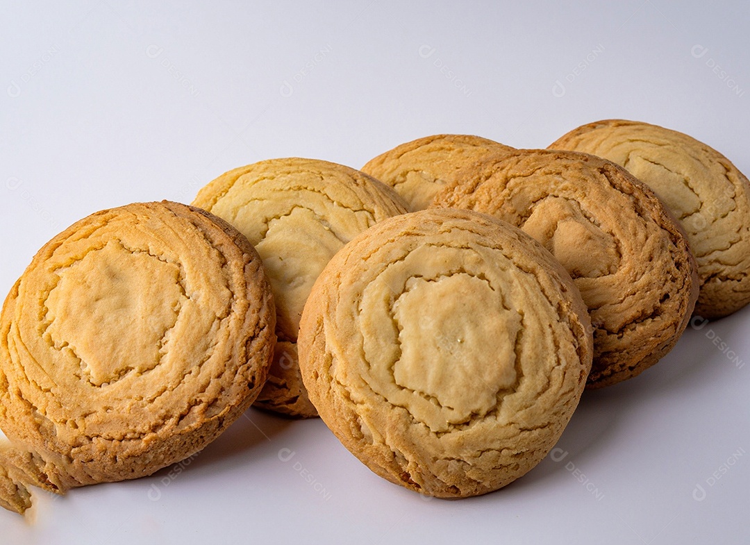 Biscoitos De Manteiga Em Fundo Branco