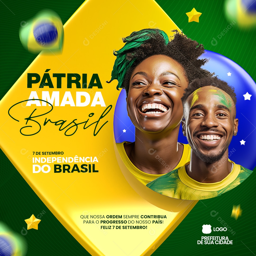 Social Media Pátria Amada Brasil Independência Do Brasil PSD Editável