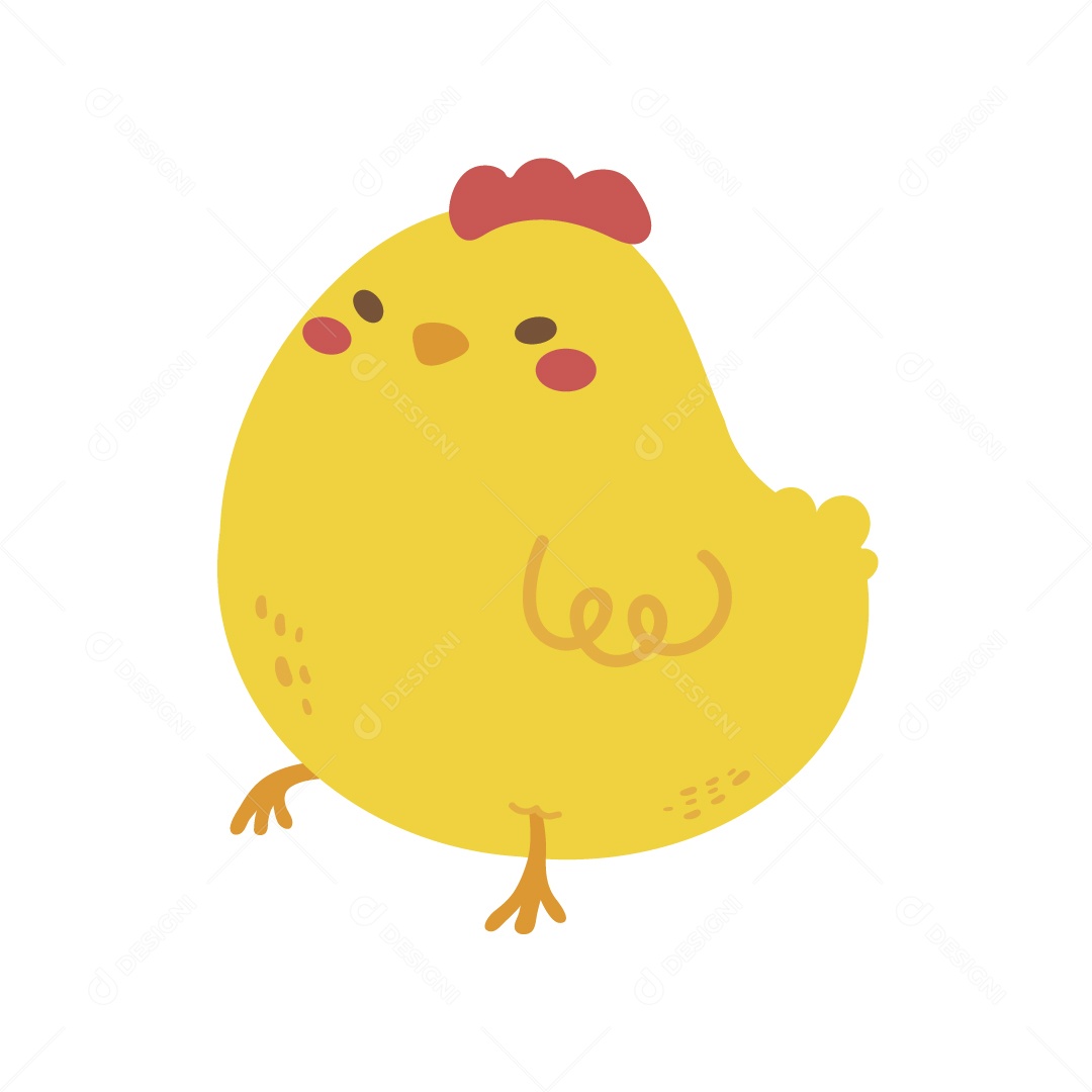 Pintinho Amarelo Ilustração Vetor EPS